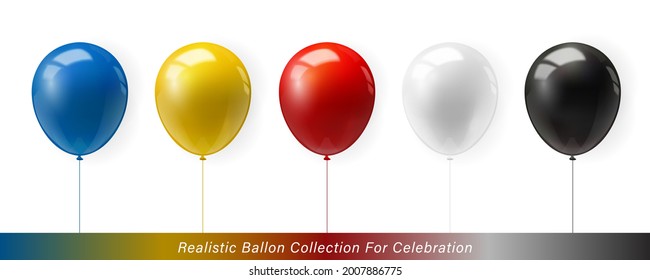 Colección de globos realistas 3D para el diseño de la celebración