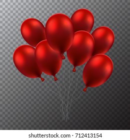 3d Realistic Balloons. Holiday illustration of flying glossy balloons.