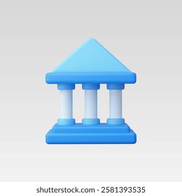 3d Realistic Bank Icon vector illustration