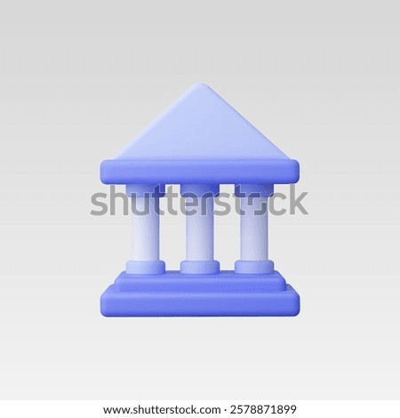 3d Realistic Bank Icon vector illustration