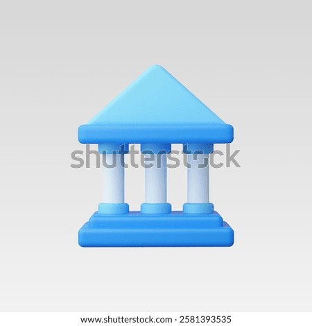 3d Realistic Bank Icon vector illustration