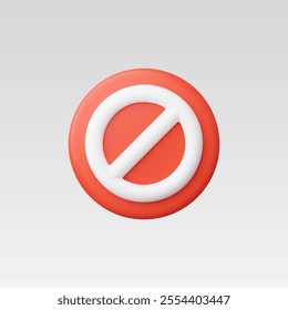 3d Realistic Banned icon vector illustration