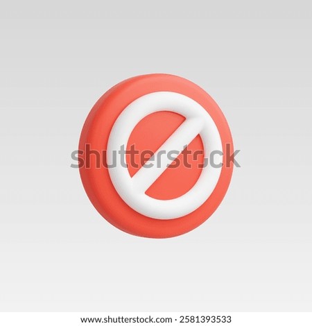 3d Realistic Banned icon vector illustration