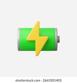 3d Realistische Batterieladung Symbol, Vektorgrafik