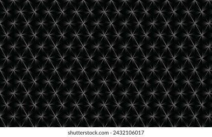 3D realistic black with ornaments gradient pattern. Modern cube texture. seamless pattern Background. Repeating tiles. Triangular volumetric elements of different random size. 3D illustration. EPS 10