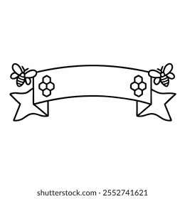 3D Realistic Black and White Ribbons 