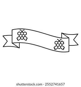 3D Realistic Black and White Ribbons 