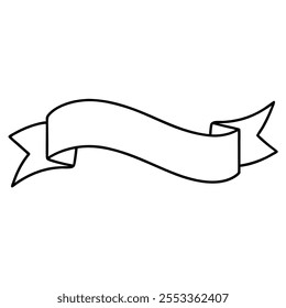 3D Realistic Black and White Ribbons Set - Elegant Decorative Elements
