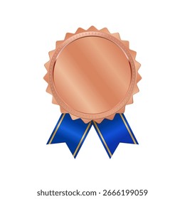 Prêmios em bronze branco realísticos 3D sobre fundo branco. Terceiro lugar em medalhas em branco