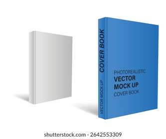 3d realistic blank vertical softcover book template. Vector illustration