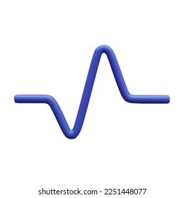 3d realistic blue pulse line for medical apps and websites. Medical healthcare concept. Heart pulse, heartbeat line, cardiogram. Vector illustration