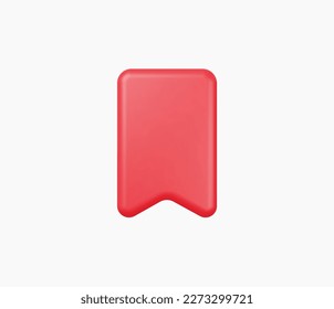 3d Realistic Bookmark Icon vector illustrations