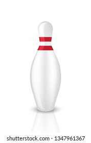 3D Realistic Bowling Pin Sport Isolated on White Background Illustration