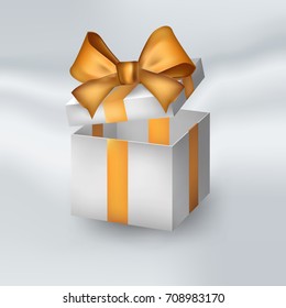 3D realistic box mock-up. Use it as a gift box for a happy birthday, greeting card or etc. Eps10 vector.
