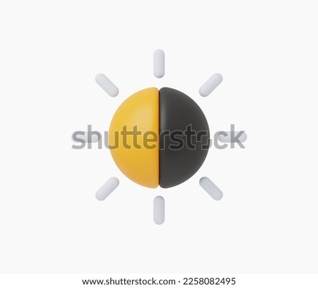 3d Realistic Brightness and Contrast icon vector Illustration
