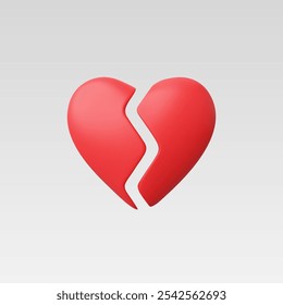 3d Realistic Broken heart vector illustration