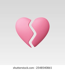 3d Realistic Broken heart vector illustration