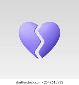 3d Realistic Broken heart vector illustration