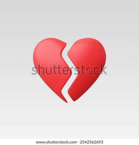 3d Realistic Broken heart vector illustration