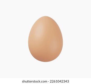 3d Realistic Brown Egg Vector illustration