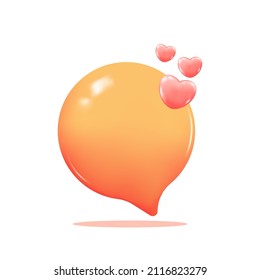 3d realistic bubble chat or online message vector illustration. isolated in white. mobile apps icon
