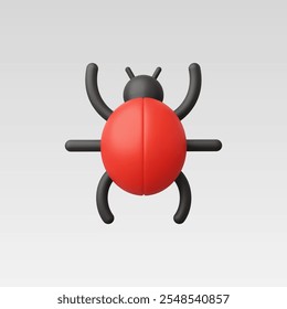 3d Realistic Bug Icon vector illustration