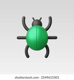 3d Realistic Bug Icon vector illustration