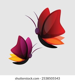 3D realistic butterfly vector with detailed wings and vibrant colors. Ideal for nature-inspired designs, spring themes, and projects needing a touch of elegance and lifelike beauty.