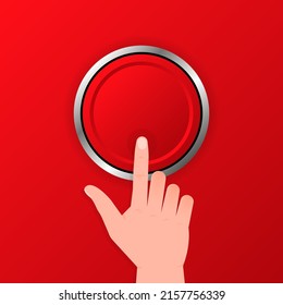 3D realistic button on black background. Vector illustration