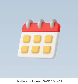 3d Realistischer Kalender Symbol Vektorgrafik
