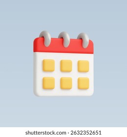 3d Realistic Calendar icon Vector illustration