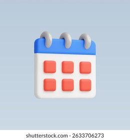 Ilustración vectorial de iconos de Calendario realista 3d