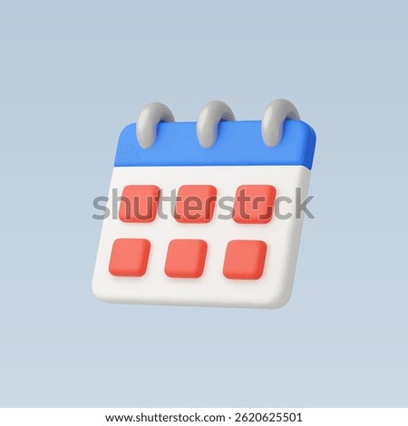 3d Realistic Calendar icon Vector illustration