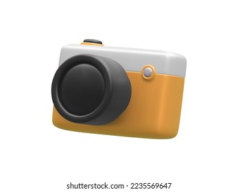 3d realistic camera isolated on white background. Vector illustration