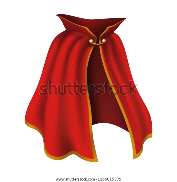 3d Realistic Cape Red Golden Details Stock Vector (Royalty Free) 1166015395