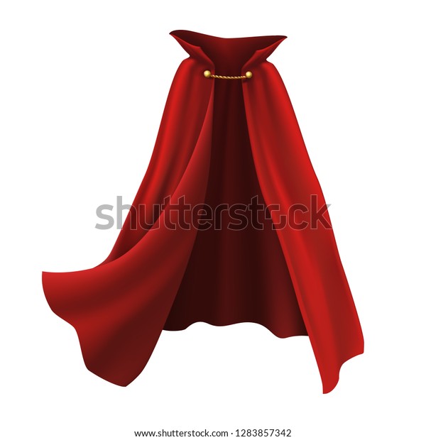 3d Realistic Cape Red Golden Details Stock Vector (Royalty Free) 1283857342