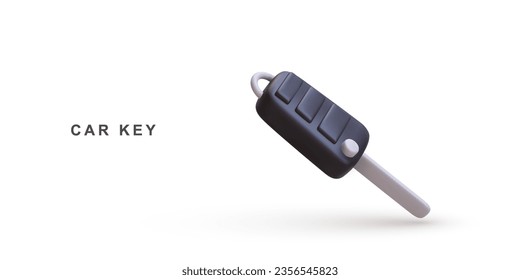 3d realistic car key isolated on white background. Vector illustration.