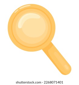 3d realistic cartoon vector gold magnifier icon. Document symbol on white background