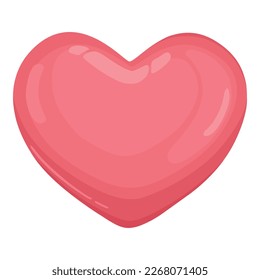 3d realistic cartoon vector gold red heart icon. Document symbol on white background