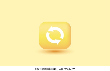 Icono de aplicación móvil 3d realista de dibujos animados de color amarillo vectorial icono de moda estilo moderno de los símbolos de objetos aislados en segundo plano.3d estilo de dibujos animados de diseño. 