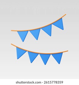 3d Realistic Celebration Flags vector Illustration