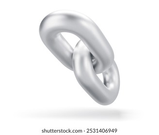 Ilustración vectorial realista de la cadena o del icono del Enlace 3d