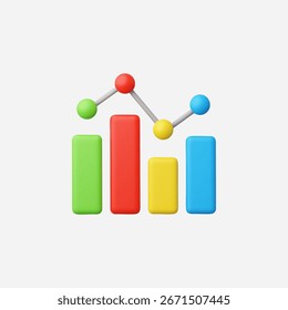 Gráfico 3d realista ou ícone de diagrama vetor Ilustração