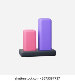 Ilustración vectorial de icono de gráfico o diagrama realista 3d