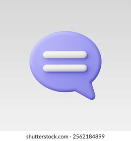 3d Realistic Chat or Message Icon vector illustration