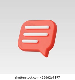 3d Realistic Chat or Message Icon vector illustration
