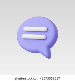 3d Realistic Chat or Message Icon vector illustration