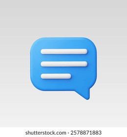 3d Realistic Chat or Message Icon vector illustration