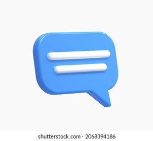 3D Realistic chat or online message vector illustration