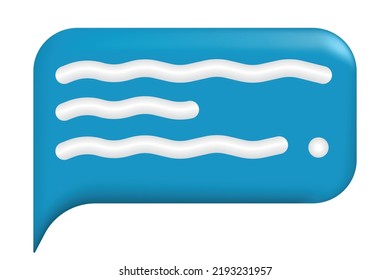 3D Realistic chat or online message vector illustration